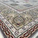 فرش خشتی طرح همایون رنگ کرم 1200 شانه غیر برجسته کد 2201744 - فرشخونه
