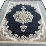 فرش طرح روناک 1200 شانه غیر برجسته کد 1750 رنگ سرمه ای - فرشخونه