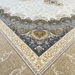 فرش طرح روناک 1200 شانه غیر برجسته کد 1750 رنگ کرم - فرشخونه