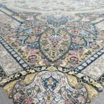 فرش طرح طاووس 1500 شانه گل برجسته تراکم 4500 کد 16F3201519 - Image 6
