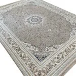 فرش طرح فروزان 1500 شانه رنگ موشی گل برجسته کد 16F3201521 - فرشخونه