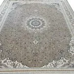 فرش طرح فروزان 1500 شانه رنگ موشی گل برجسته کد 16F3201521 - فرشخونه