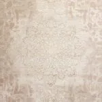 فرش وینتیج طرح هندریک رنگ نسکافه ای با گل سفید 700 شانه 2550 کد 771055 - فرشخونه