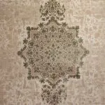 فرش وینتیج طرح هندریک رنگ نسکافه ای با گل 700 شانه 2550 کد 771055 - فرشخونه