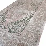 فرش وینتیج کتیبه گل نسکافه ای 700 شانه 2100 کد 22F771200 - فرشخونه