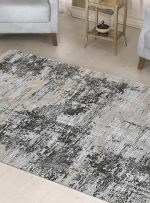 فرش وینتیج طرح نورا رنگ نقره ای کد 441042N - فرشخونه