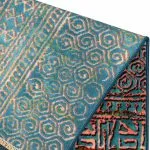 فرش مدرن طرح خط میخی 1000 شانه کد 900434 رنگ سبز کله غازی - فرشخونه