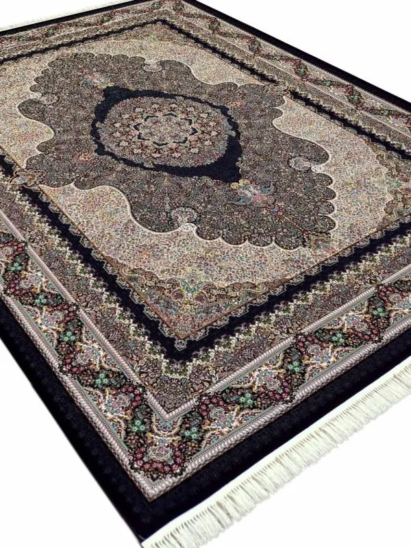 فرش ریز ماهی طرح جیران سرمه ای 1200 شانه کد 44F210320 - فرشخونه