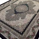 فرش ریز ماهی طرح جیران سرمه ای 1200 شانه کد 44F210320 - فرشخونه