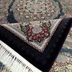 فرش ریز ماهی طرح جیران سرمه ای 1200 شانه کد 44F210320 - فرشخونه
