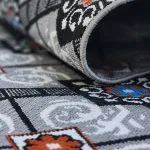 فرش کناره گلیم طرح شکوفه گل ۳2۰ شانه طوسی کد 82K60530 - فرشخونه