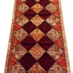 فرش کناره گبه چهل تکه طرح قشقایی 700 شانه تراکم 2100 کد 78003 - فرشخونه