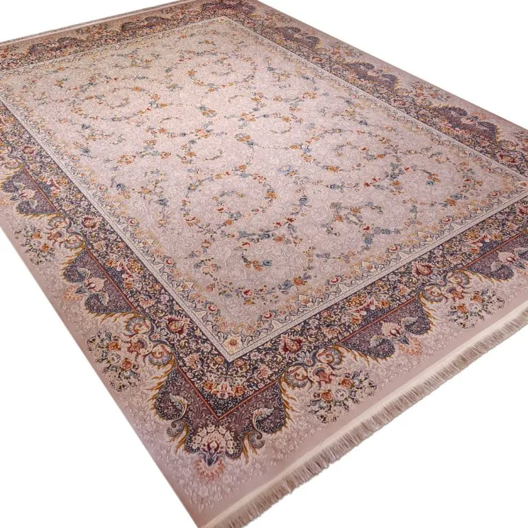 فرش افشان طرح آتریسا رنگ فیلی گل برجسته 1200 شانه کد 98F2101051 - فرشخونه