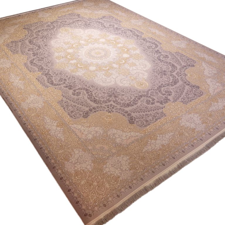 فرش طرح پَرنیا رنگ فیلی گل برجسته 1200 شانه تراکم 3600 کد 98F2101054