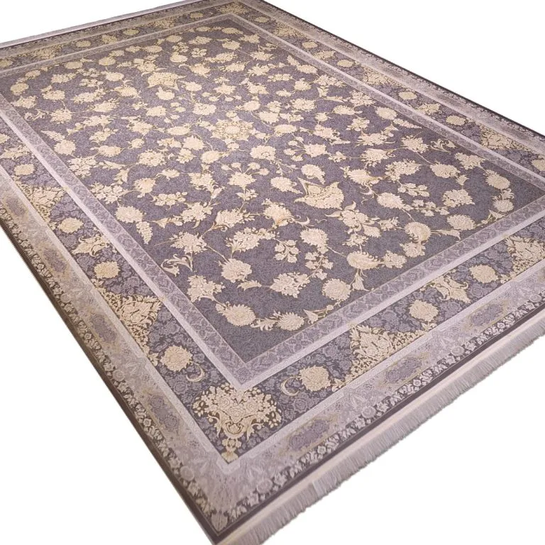 فرش افشان طرح اسپاد رنگ دودی گل برجسته 1200 شانه 3600 کد 98F2101060 - فرشخونه