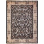 فرش افشان گل ریز طرح اقاقیا رنگ آبی کاربنی برجسته 1200 شانه کد 98F2101066 - فرشخونه