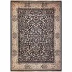 فرش افشان گل ریز طرح اقاقیا رنگ آبی کاربنی برجسته 1200 شانه کد 98F2101066 - فرشخونه