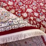 فرش افشان گل ریز طرح اقاقیا رنگ لاکی برجسته 1200 شانه کد 98F2101066 - فرشخونه