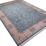 فرش افشان گل ریز طرح اقاقیا رنگ آبی روشن برجسته 1200 شانه کد 98F2101066 - فرشخونه