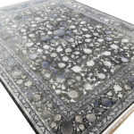 فرش افشان وینتیج طرح شاهکار دودی 1200 شانه گل برجسته کد 1227