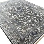 فرش افشان وینتیج طرح شاهکار دودی 1200 شانه گل برجسته کد 1227