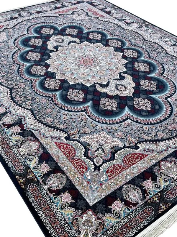 فرش طرح سامی 1200 شانه سرمه ای غیر برجسته کد 1754 - فرشخونه