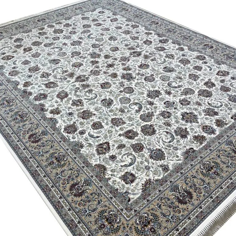 فرش افشان طرح مهریز کرم حاشیه بژ غیر برجسته 1200 شانه کد 2201764 - فرشخونه