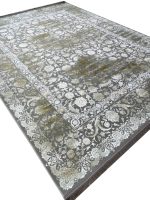 فرش افشان وینتیج طرح مارال 1200 شانه گل برجسته رنگ نقره ای گل سفید کد 2101835
