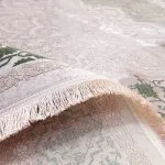فرش وینتیج طرح ﺑﺮدﯾﺎ نسکافه ای با گل سبز 700 شانه 2550 کد 22F771205 - فرشخونه