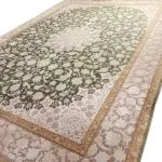 فرش اصفهان طرح بلورجان رنگ سبز 700 شانه 2100 کد 22F771212 - فرشخونه