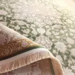 فرش اصفهان طرح بلورجان رنگ سبز 700 شانه 2100 کد 22F771212 - فرشخونه