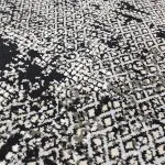 فرش گرد وینتیج طرح کف لوزی سرمه ای 400 شانه کد 440124 - فرشخونه
