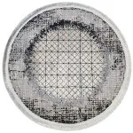 فرش دایره ای فانتزی بوم مشبک وینتیج کرم 400 شانه کد 441055 - فرشخونه