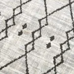 فرش دایره ای مراکشی طرح لوزی بزرگ رنگ نقره ای کد 441064 - فرشخونه