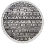 فرش دایره مراکشی طرح ورساچ سرمه ای 400 شانه کد 441926 - فرشخونه