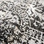فرش دایره فرانسوی طرح قاب ترنج سرمه ای 400 شانه کد 441947 - فرشخونه