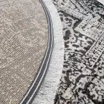 فرش دایره فرانسوی طرح قاب ترنج سرمه ای 400 شانه کد 441947 - فرشخونه