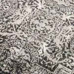 فرش دایره فرانسوی طرح قاب ترنج سرمه ای 400 شانه کد 441947 - فرشخونه