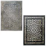 فرش وینتیج افشان طرح لیانا 700 شانه تراکم 2550 کد 27F720125 - رنگ دودی و فیلی - فرشحونه