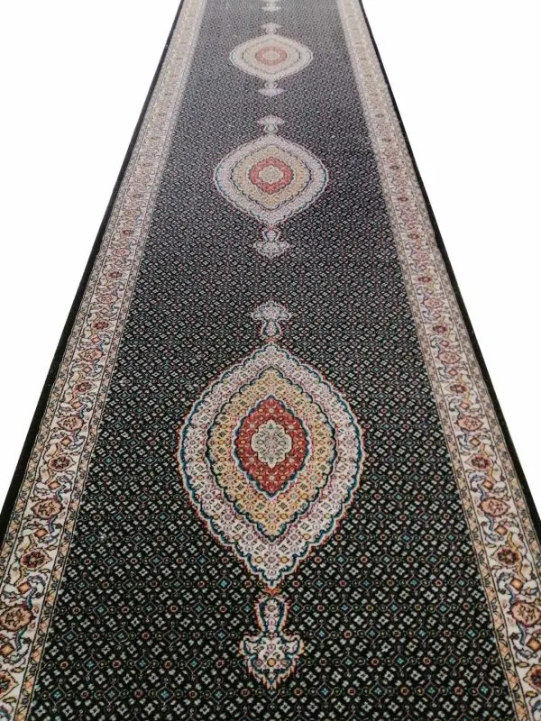 فرش کناره طرح ریز ماهی رنگ سرمه ای 500 شانه کد 50754 - فرشخونه