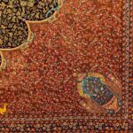 فرش ابریشم قم طرح ترنج حاشیه اسب 1500 شانه کد 64FA3105533 - Image 7
