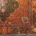 فرش ابریشم قم طرح ترنج حاشیه اسب 1500 شانه کد 64FA3105533 - Image 8