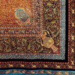 فرش ابریشم قم طرح ترنج حاشیه اسب 1500 شانه کد 64FA3105533 - Image 11