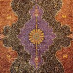 فرش ابریشم قم طرح ترنج حاشیه اسب 1500 شانه کد 64FA3105533 - Image 9