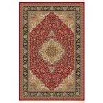 فرش ابریشم قم طرح آذرگون رنگ لاکی 1500 شانه 12 رنگ کد 64FA3105545 - فرشخونه