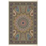 فرش ابریشم طرح گنبد رنگ کرم 1500 شانه 12 رنگ کد 64FA3105550 - فرشخونه