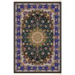 فرش ابریشم قم طرح کی‌ناز رنگ مشکی 1500 شانه 12 رنگ کد 64FA3105570 - فرشخونه