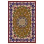 فرش ابریشم قم طرح کی‌ناز رنگ دارچنی 1500 شانه 12 رنگ کد 64FA3105570 - فرشخونه