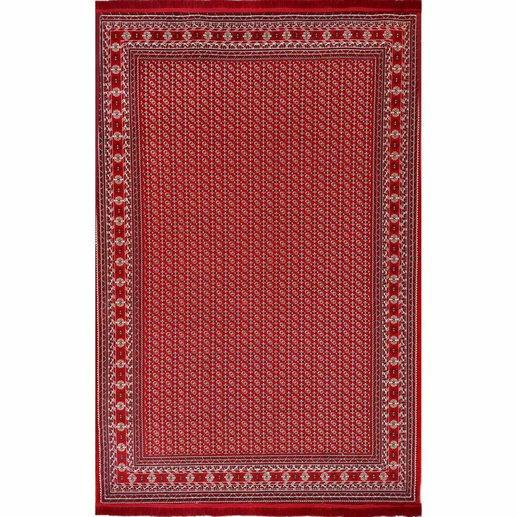 فرش ترکمن طرح پوپک رنگ روناسی 700 شانه (12 رنگ) کد 1100 - فرشخونه