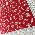 فرش افشان طرح زیبا گل رنگ لاکی 700 شانه تراکم 2550 (12 رنگ) کد 1102 - فرشخونه